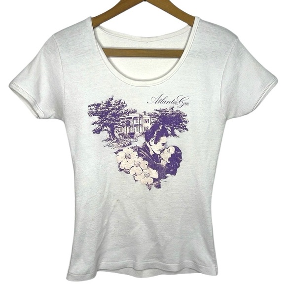 Vintage 80s Single Stitch Gone With The Wind Atlanta George Graphic T Shirt - Picture 10 of 10